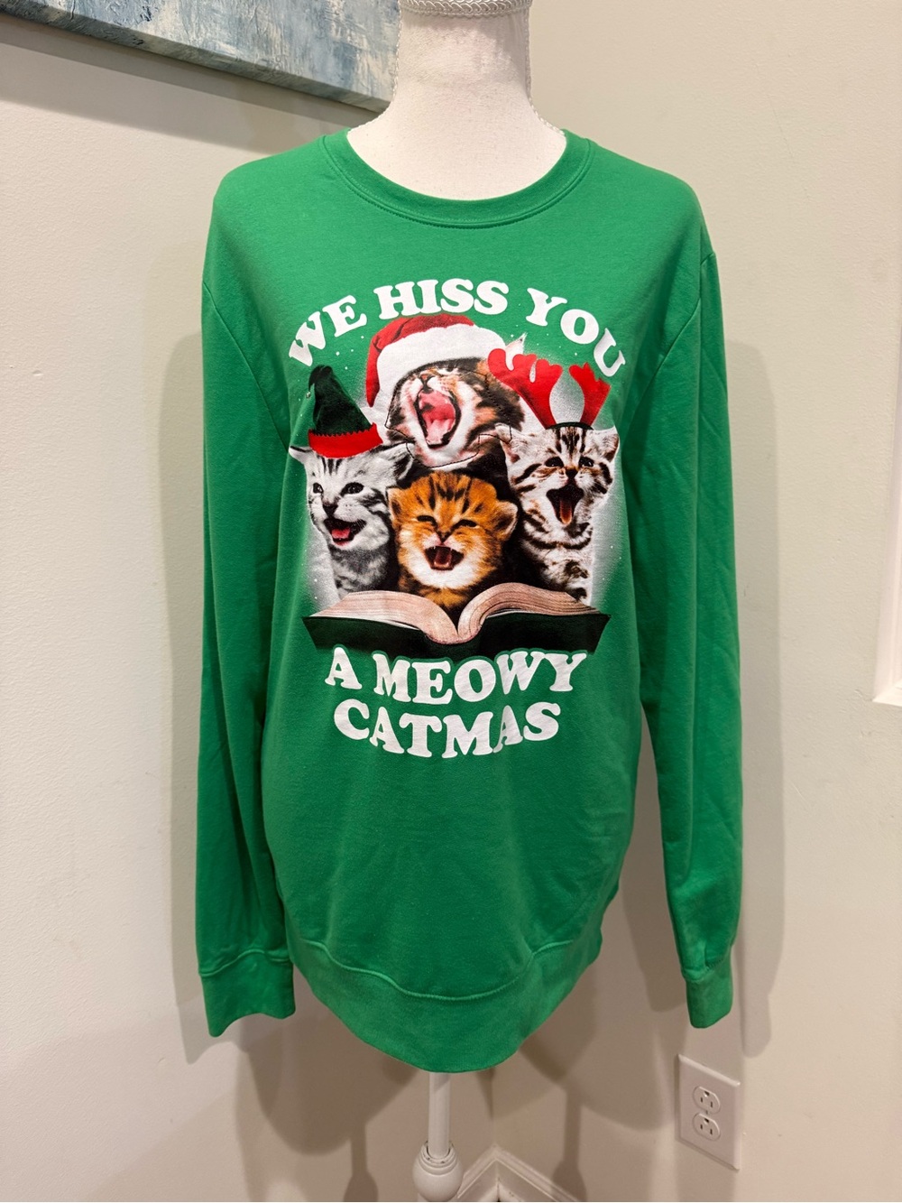 Cat Ugly Christmas Sweater Size Small